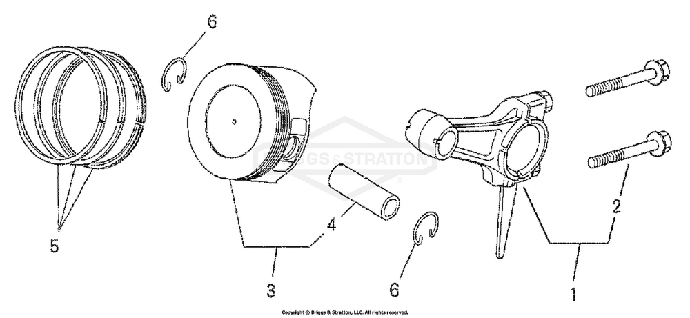 Piston/Rod Diagram and Parts List for 1959-0  Briggs and Stratton Generator